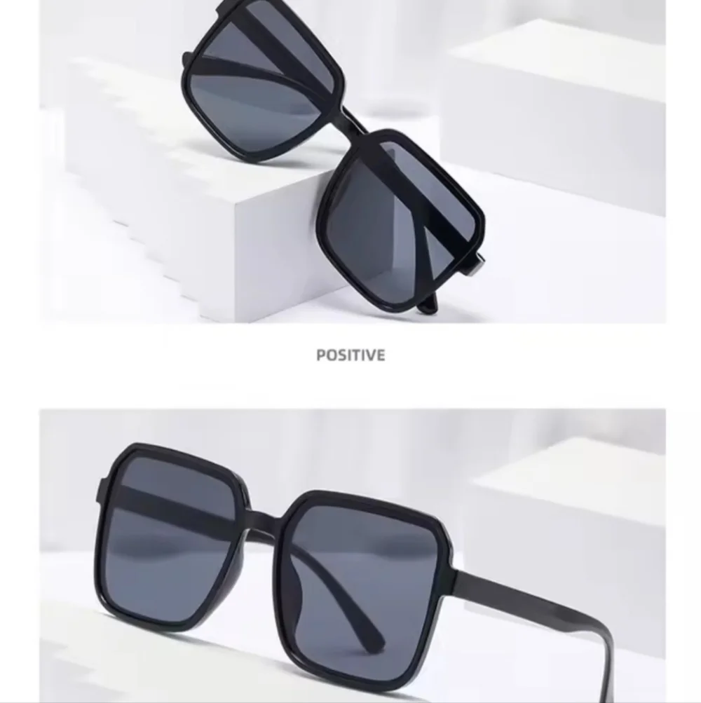 Unisex Chic Black Square Sunglasses